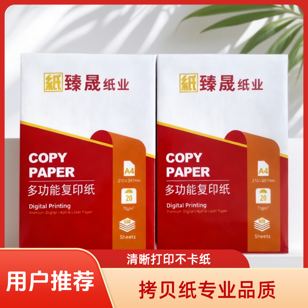 臻晟a4木浆低亮打印纸2包1000张复印纸70g学生用品办公用品