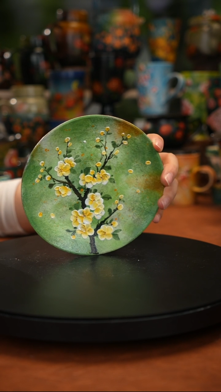 紫砂油画手绘 釉下彩