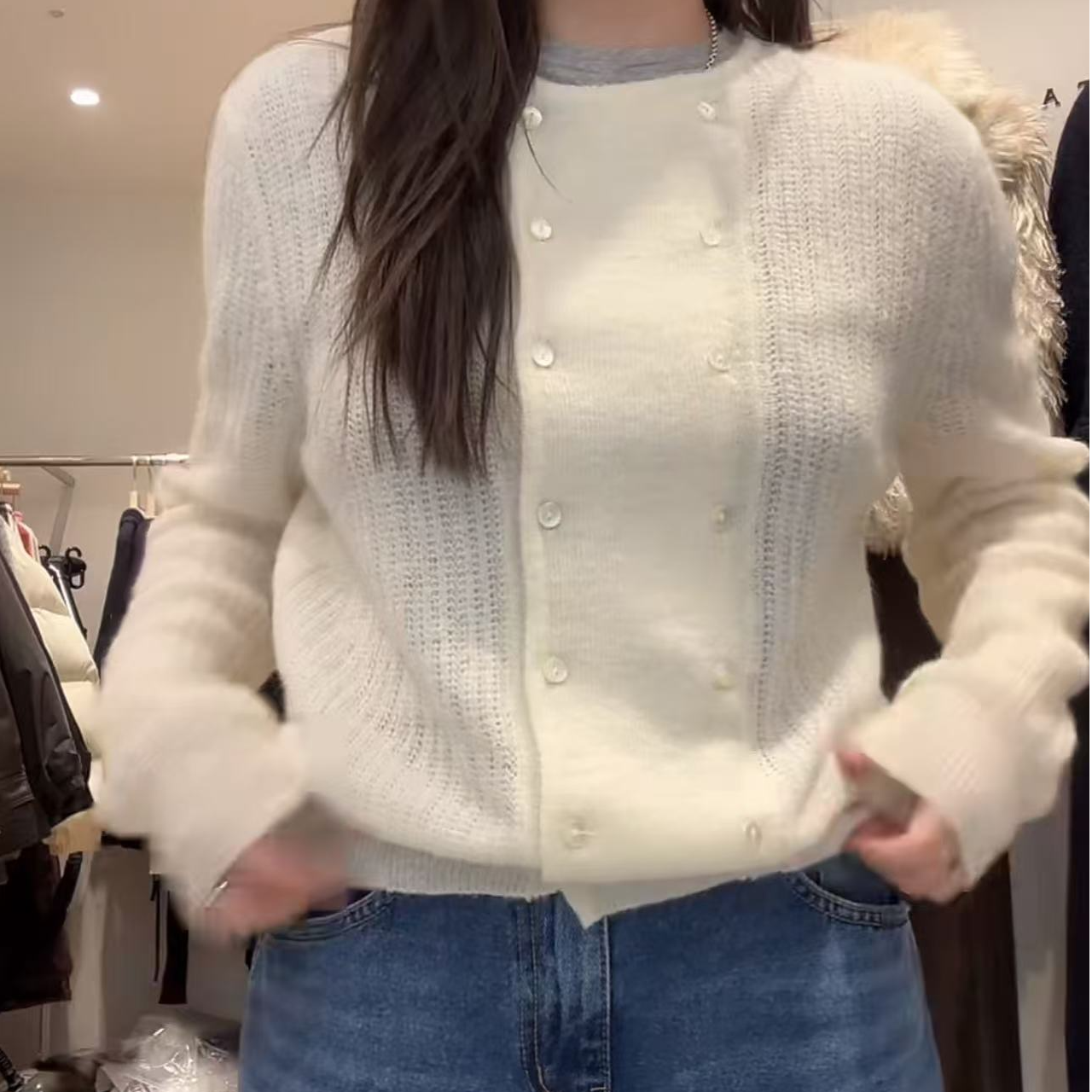 喜喜家韩国东大门档口双排扣上衣