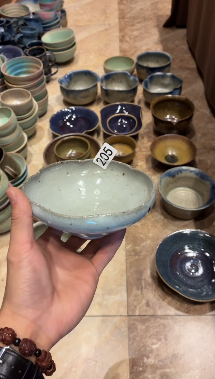 瓷片小*花205 微瑕白色花瓣碗1个