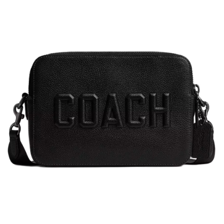 COACH蔲驰 徽标拉链开单肩斜挎包男款CV931 BLK