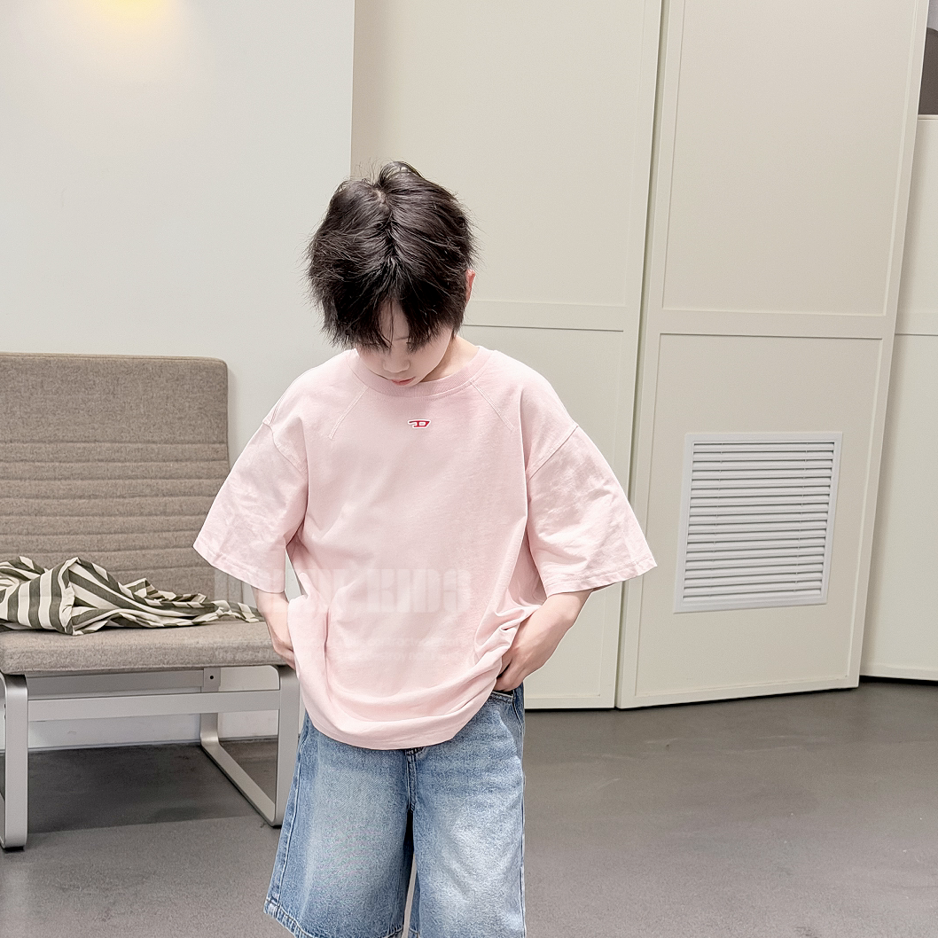 嗒囜【浪漫满屋】纯棉时尚简约儿童夏季新款宽松短袖T恤上衣