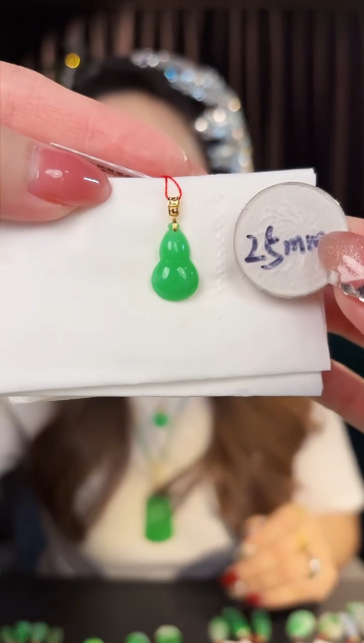 【闪购商品】翡翠颈饰18K金镶嵌缅料A货/支持复检/一件