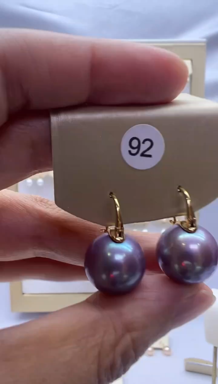 18K金镶嵌耳饰淡水珍珠92