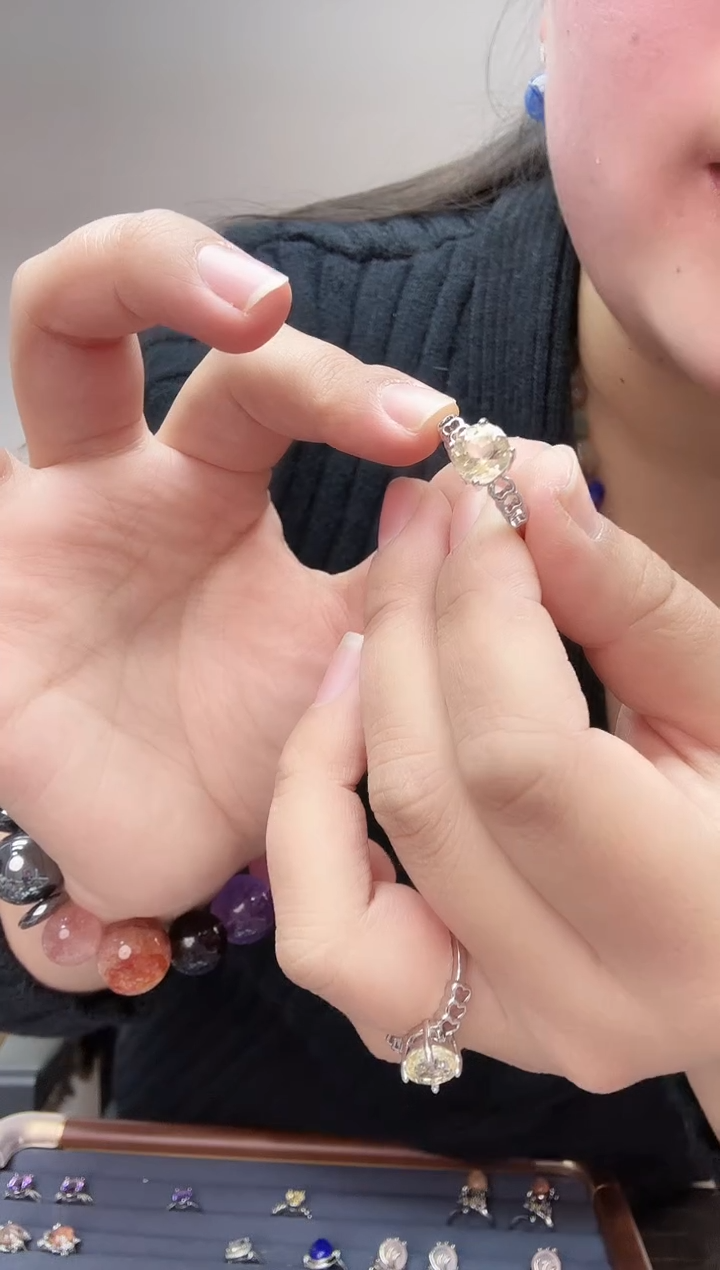 未镶嵌戒指水晶天然黄水晶戒指41