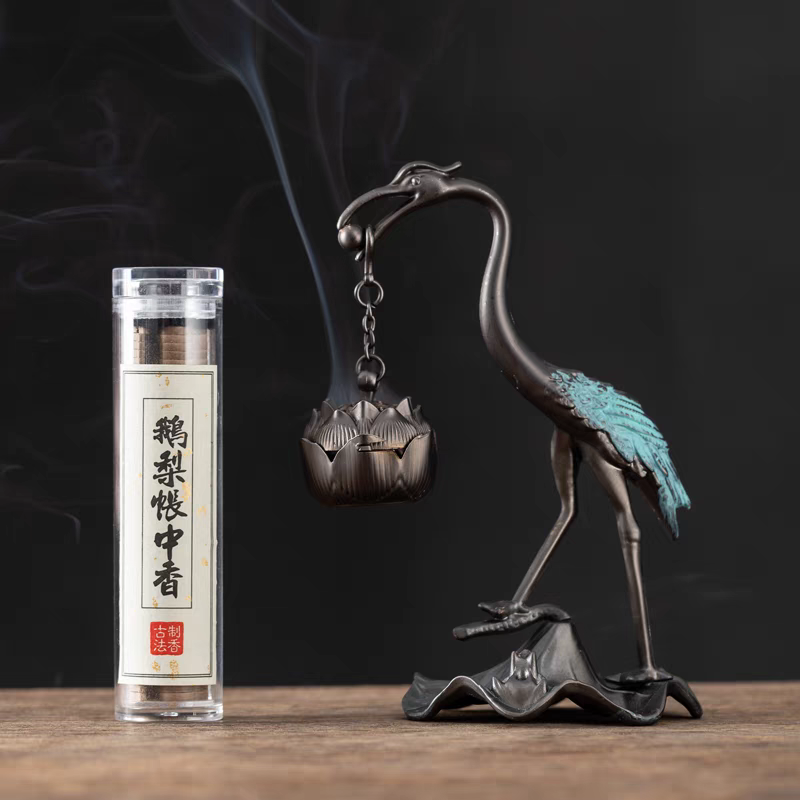 蓝翅仙鹤香炉+鹅梨帐中香