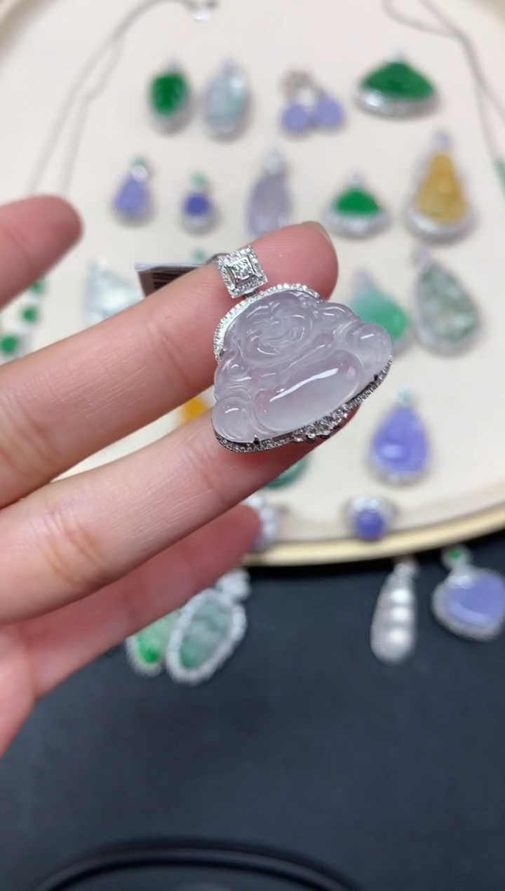 【闪购商品】翡翠吊坠(不含链)18K金镶嵌吊坠A444|5500