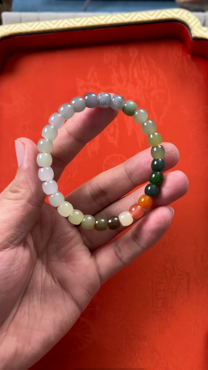 【闪购商品】和田玉珠串未镶嵌多宝手串（8X7）