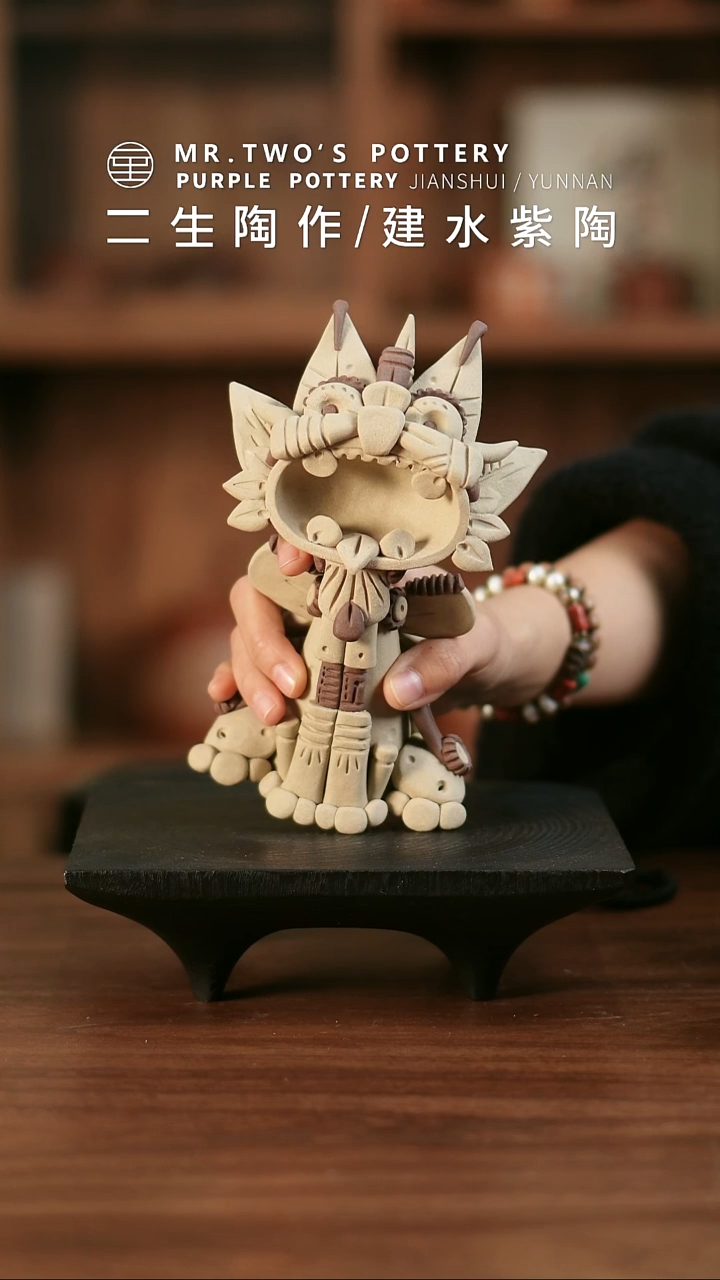 二生陶作精品机械瓦猫