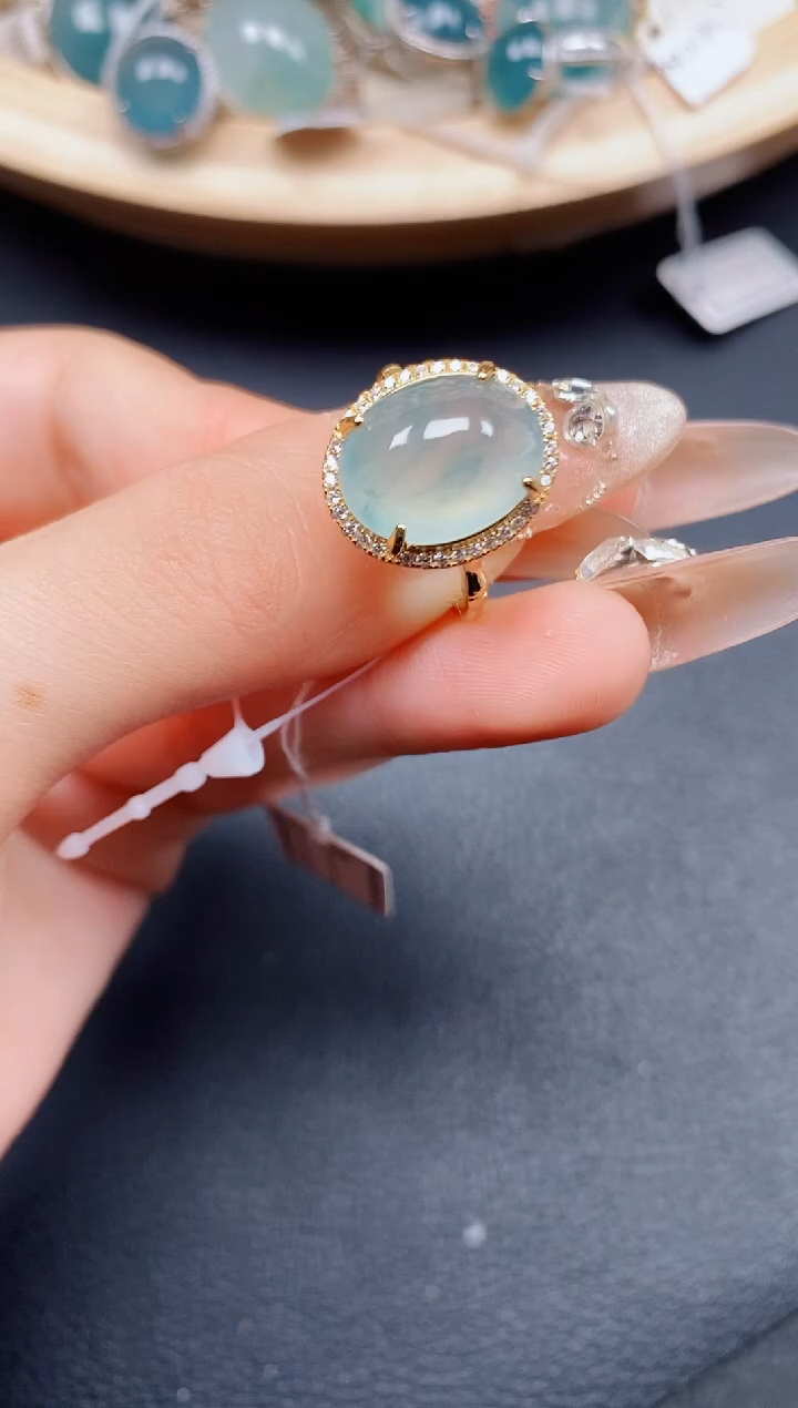 【闪购商品】翡翠戒指银S925镶嵌翡翠