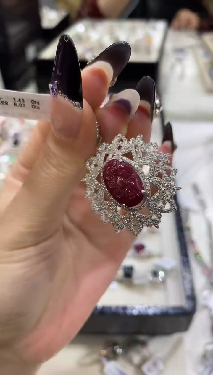 银S925镶嵌吊坠定制红宝石楚楚珠宝中古甄选不退换