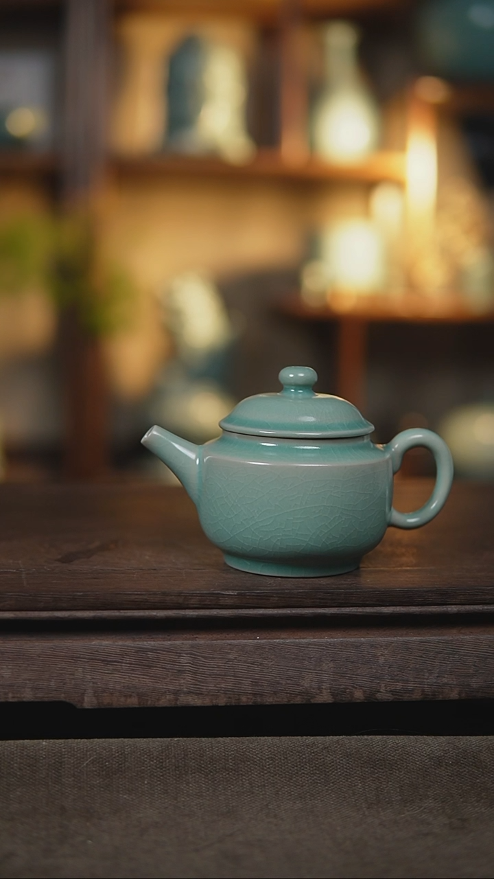 【闪购商品】杯仿古翡翠绿德钟壶微瑕