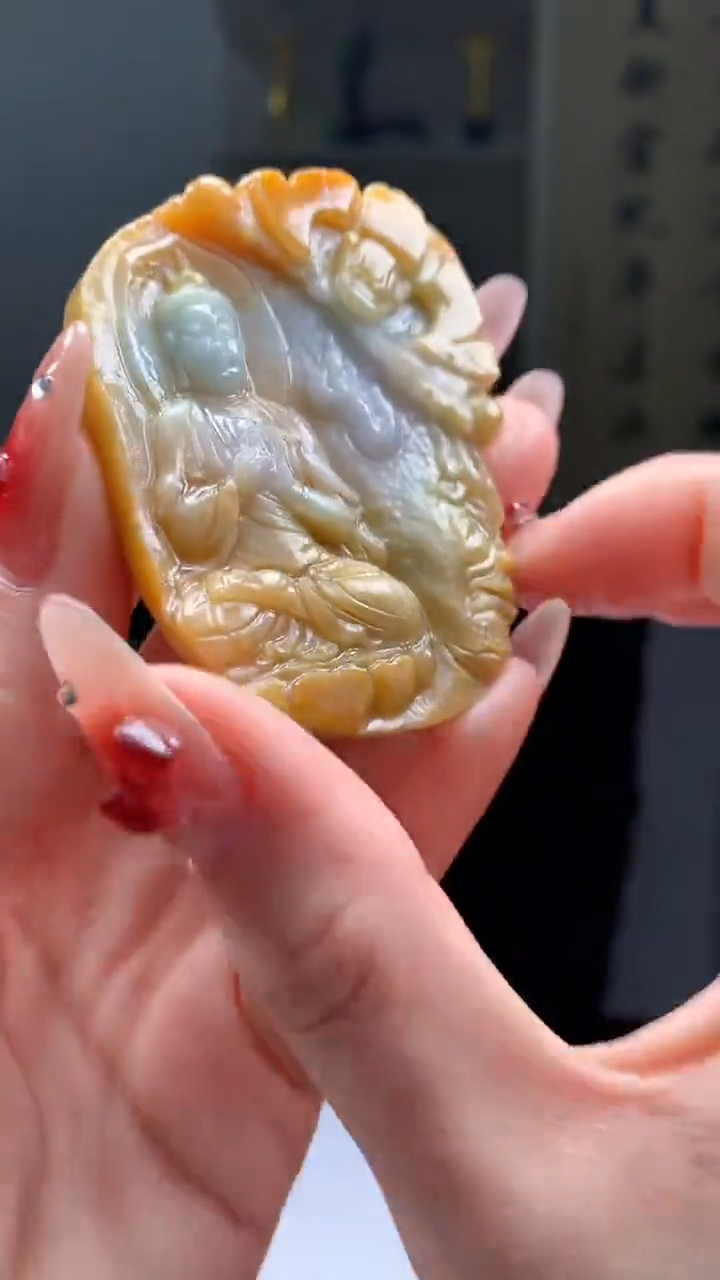 【闪购商品】定制翡翠未镶嵌1049ry-毛货挂件19