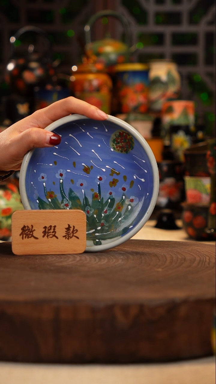 手绘   油画釉下彩   杯子微瑕