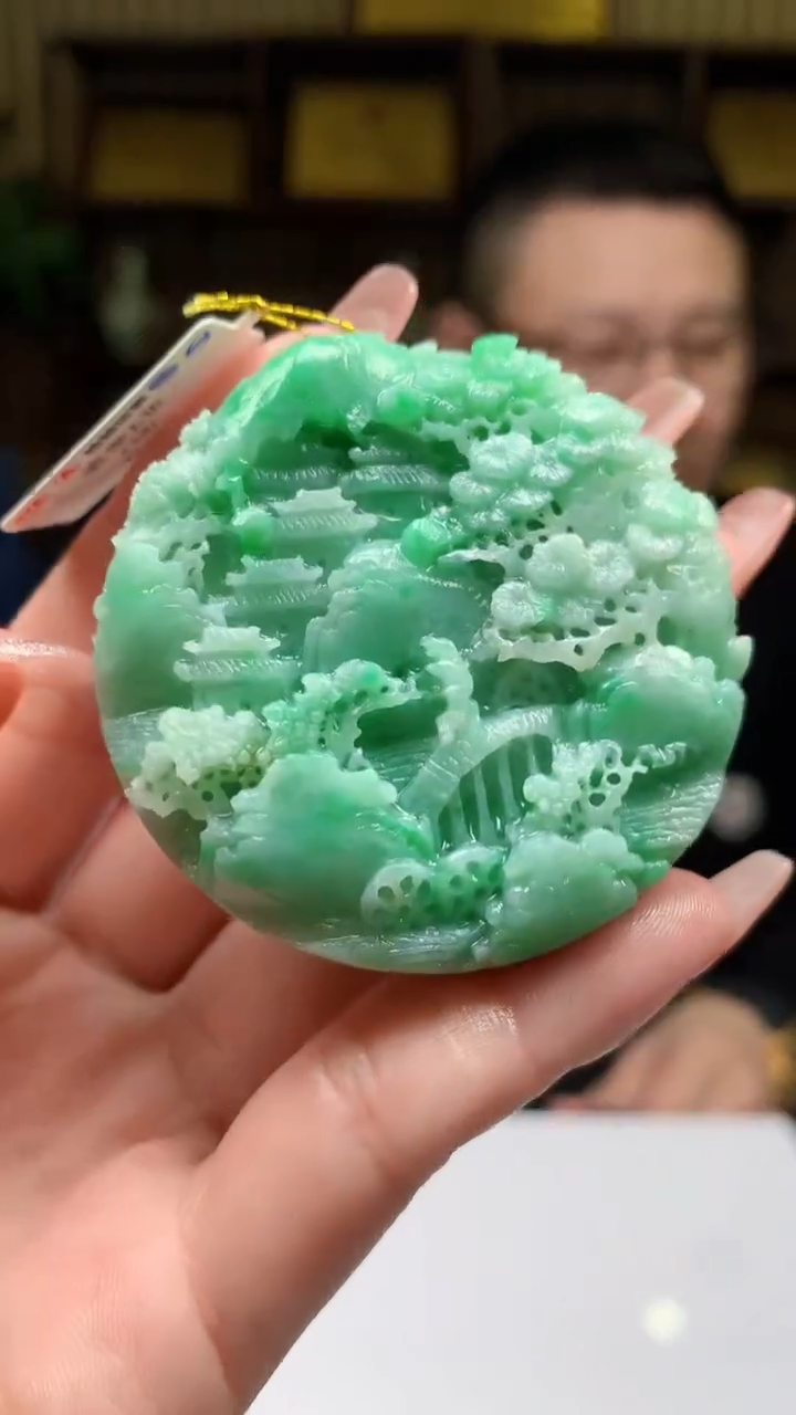 【闪购商品】定制翡翠未镶嵌1071-毛货挂件41