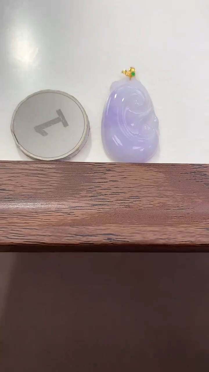 颈饰18K金镶嵌翡翠天然缅甸a货翡翠(多样性发其一