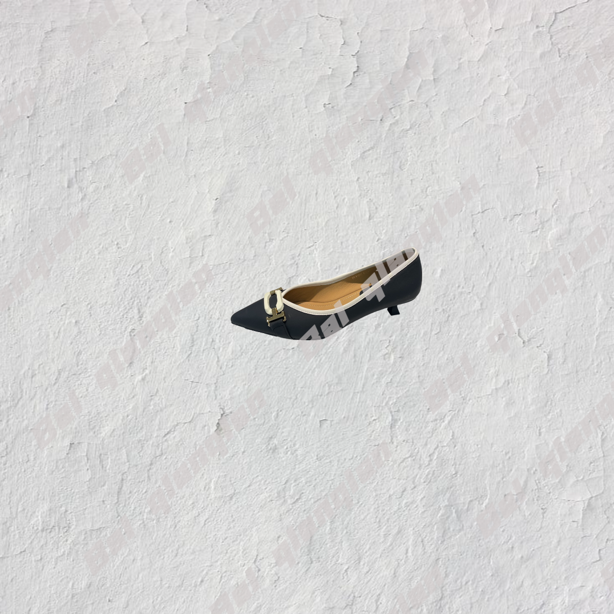 6866-6 性感轻奢拼色蝴蝶结玛丽珍高跟鞋 潮流新款防滑底女鞋