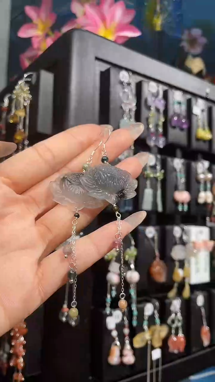 银S925镶嵌耳饰紫晶给***子 给你一下子