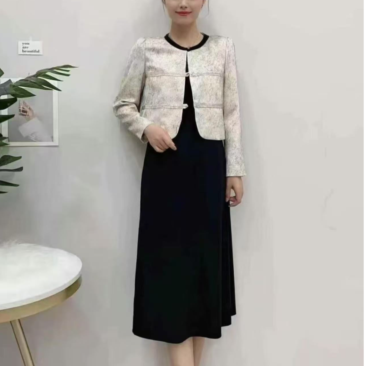 千009小香风显瘦气质长袖网红时尚百搭套装