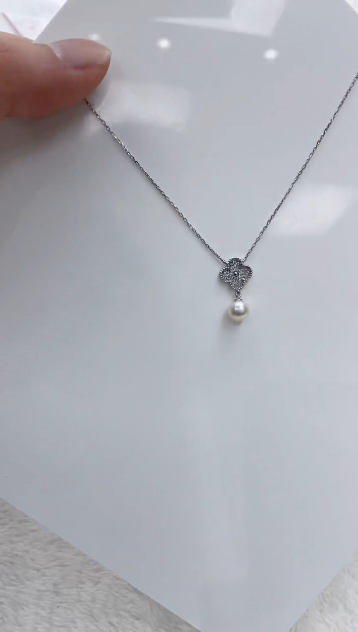 【闪购商品】海水珍珠颈饰银S925镶嵌海水珍珠项链