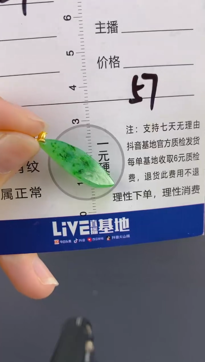 【闪购商品】翡翠颈饰18K金镶嵌天然A货翡翠