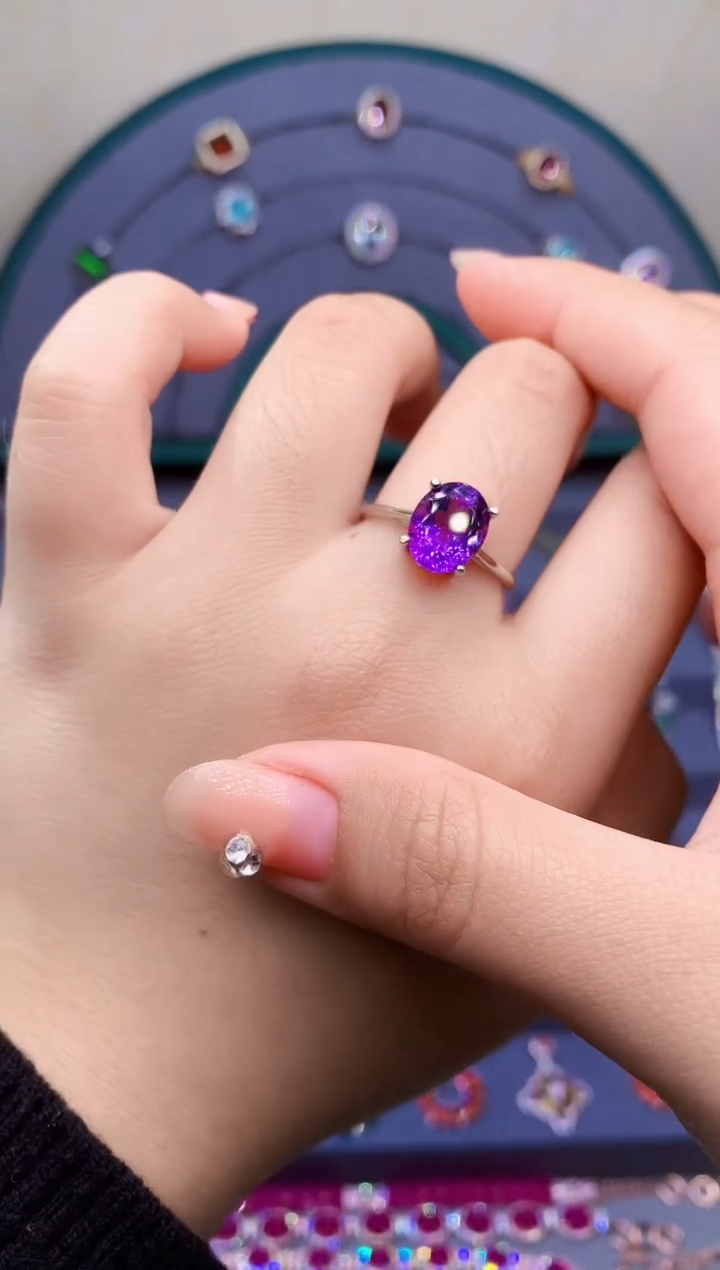 【闪购商品】紫晶戒指银S925镶嵌25652862695
