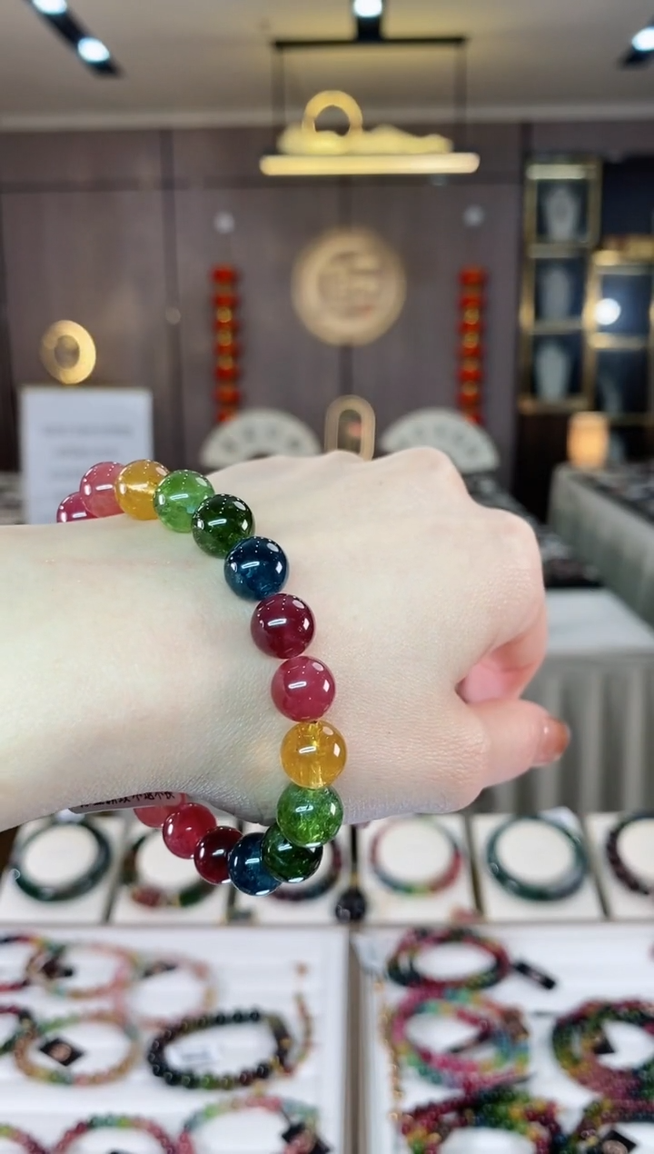 【闪购商品】碧玺单圈手串9mm+未镶嵌一物一证dan