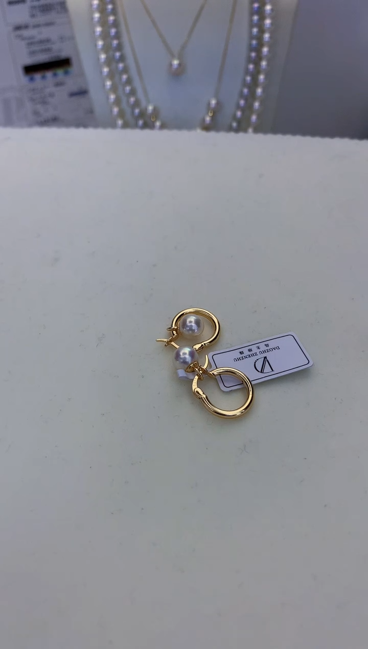银S925镶嵌海水珍珠饰品设计款耳扣