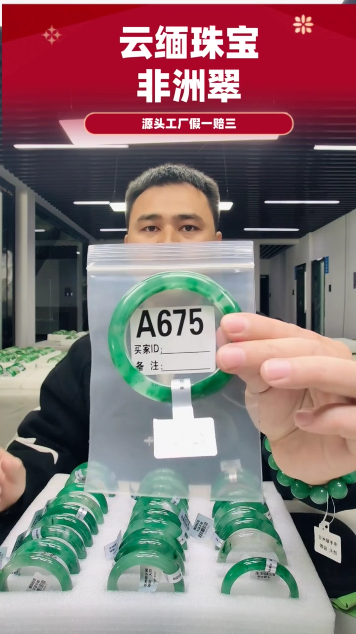 未镶嵌手镯石英质玉（非洲翠）58圈口A675