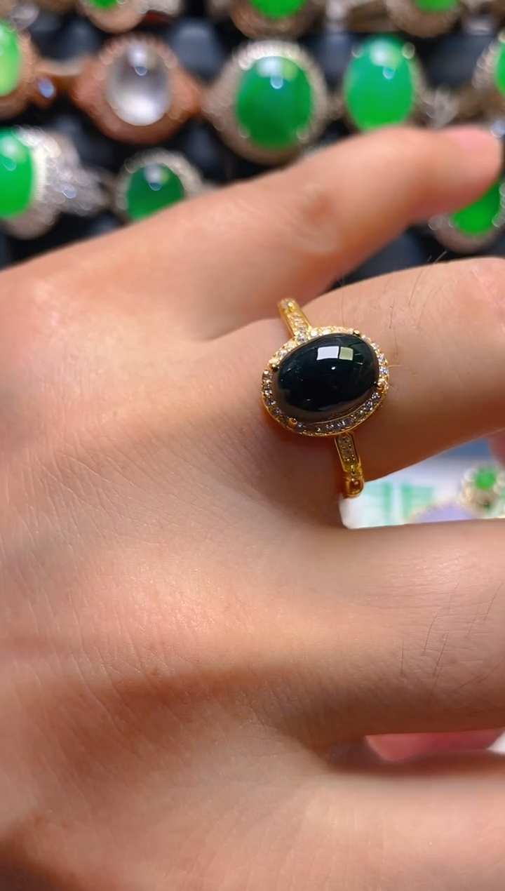 翡翠银S925镶嵌耳饰天然A货翡翠1