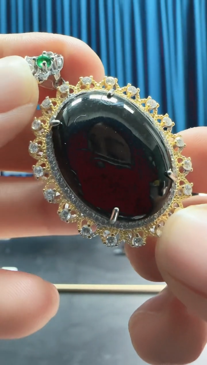 【闪购商品】翡翠颈饰银S925镶嵌不退不换 无鉴赏期