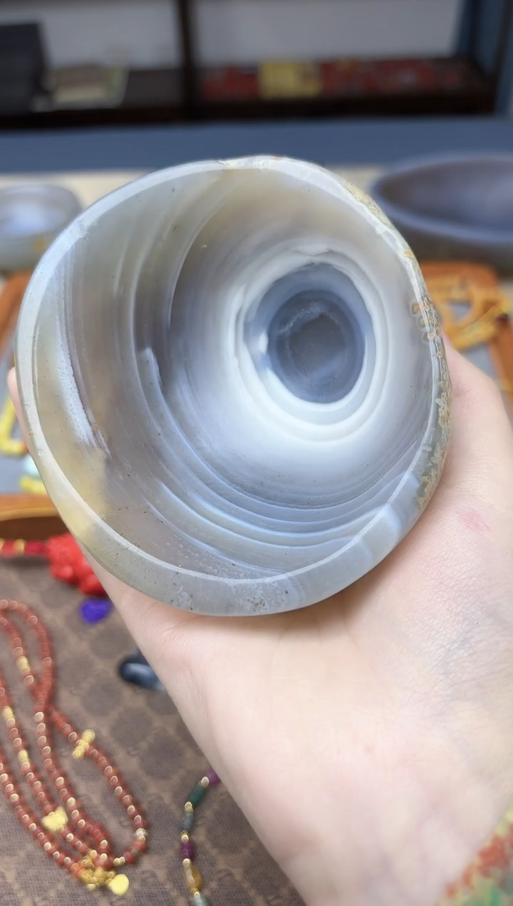 未镶嵌车挂玛瑙/玉髓玛瑙碗摆件GW