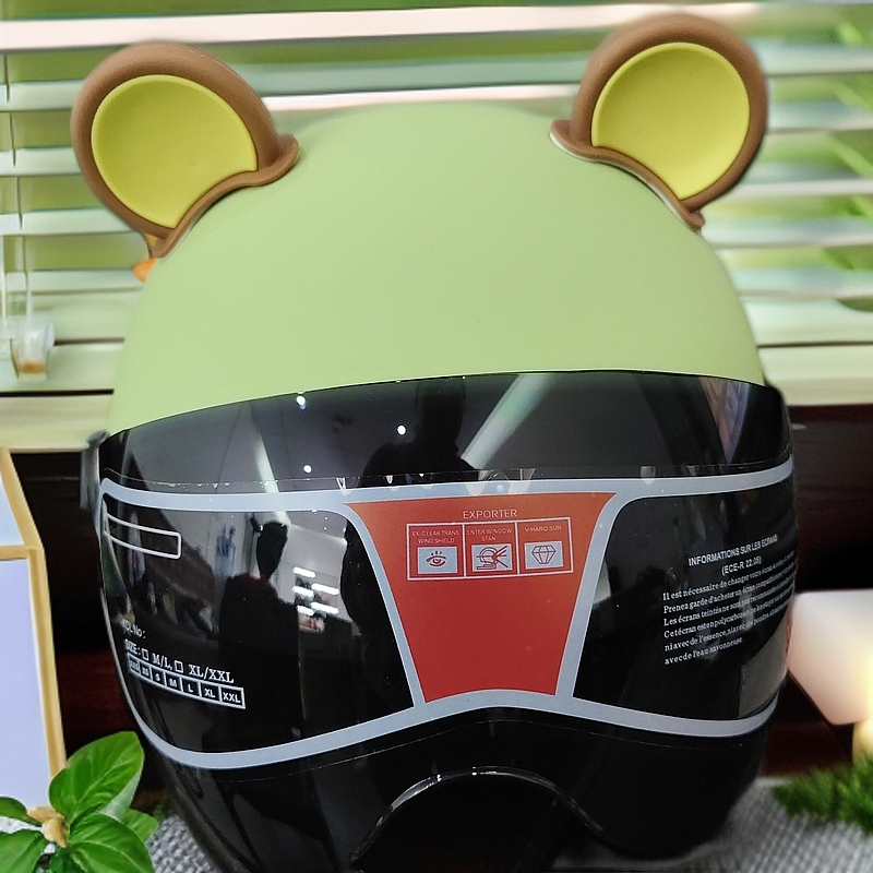 388四季款牛油果短茶镜片电动车瑕疵头盔