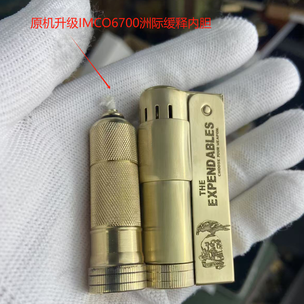 防风煤油打火机6700纯黄铜敢死队二战经典复古砂轮打火机