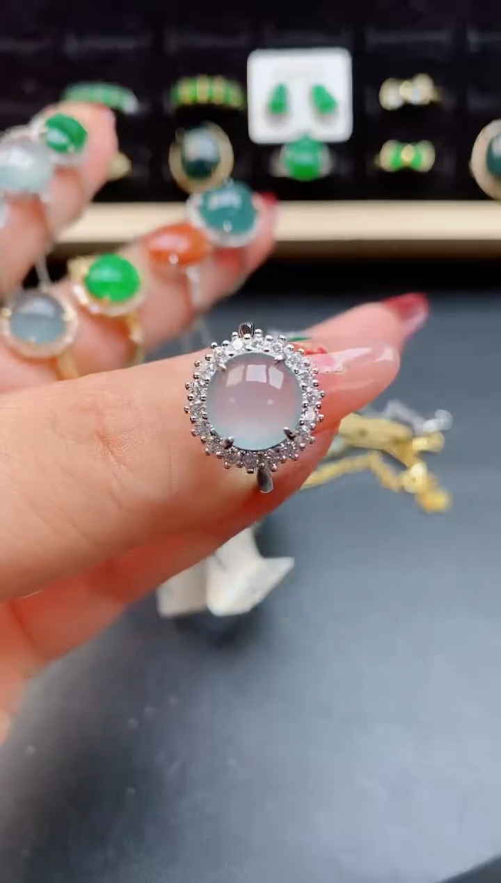 【闪购商品】翡翠戒指银S925镶嵌12112