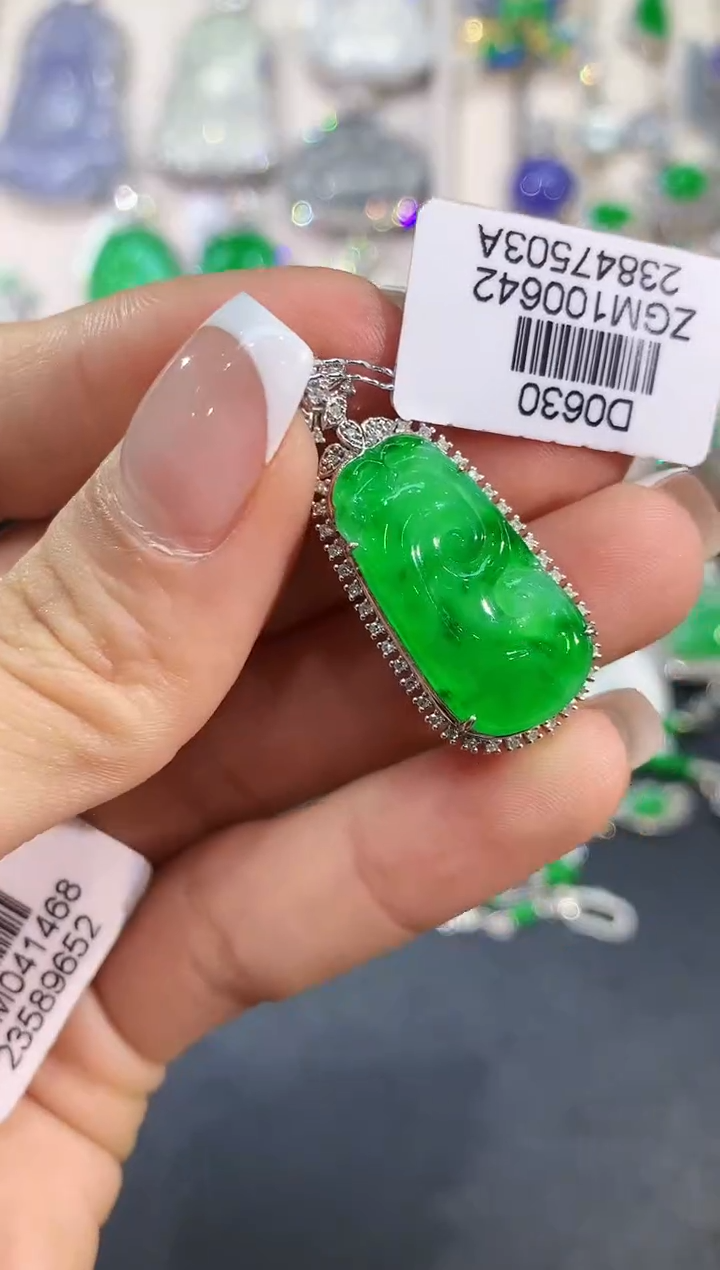 【闪购商品】翡翠18K金镶嵌吊坠(不含链)GM0630