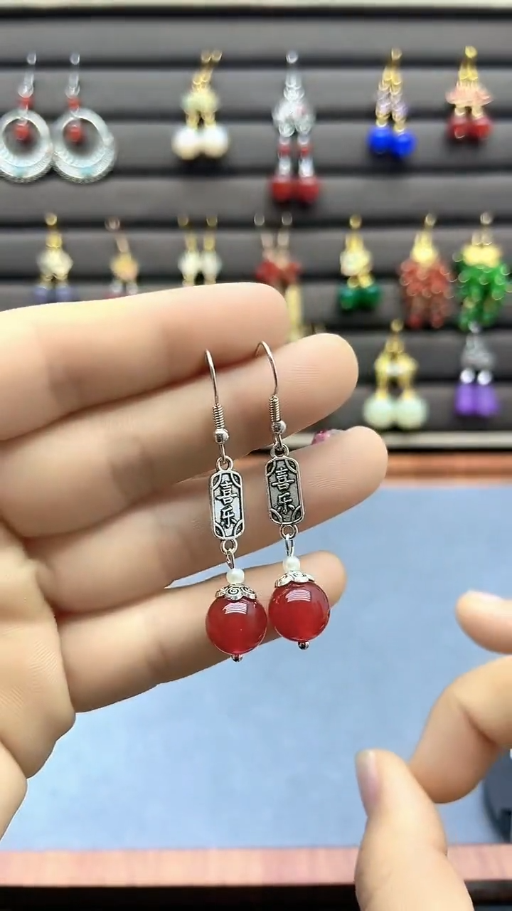 【闪购商品】南红玛瑙耳饰银S925镶嵌112200
