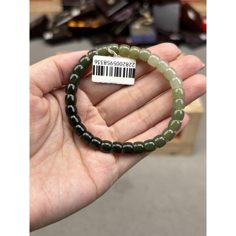 [基地质检发货]  桶珠直切和田玉手串 礼盒装S1186  多样性发其一