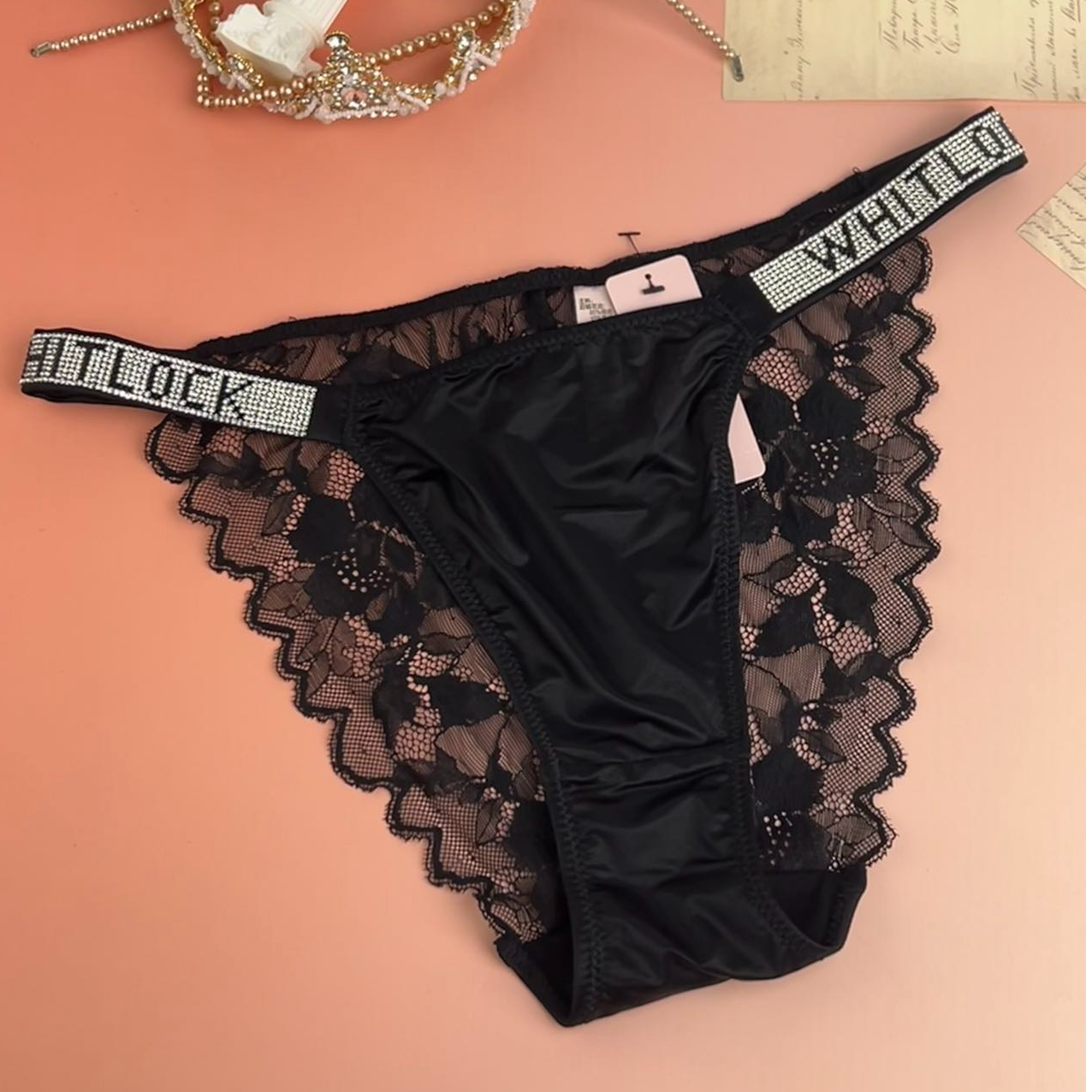 【绯钻】速干火辣女三角内裤女士夏季低腰性感镂空黑色三角裤