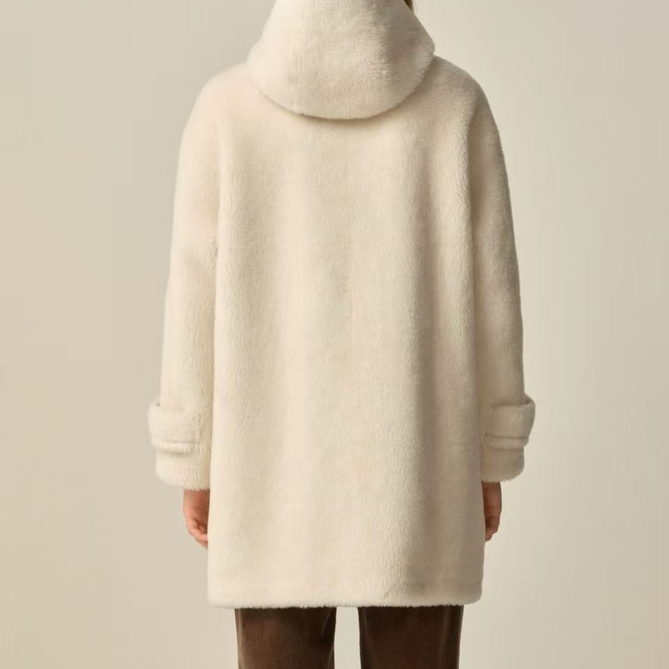 100%纯山羊绒毛巾绣时尚百搭外套