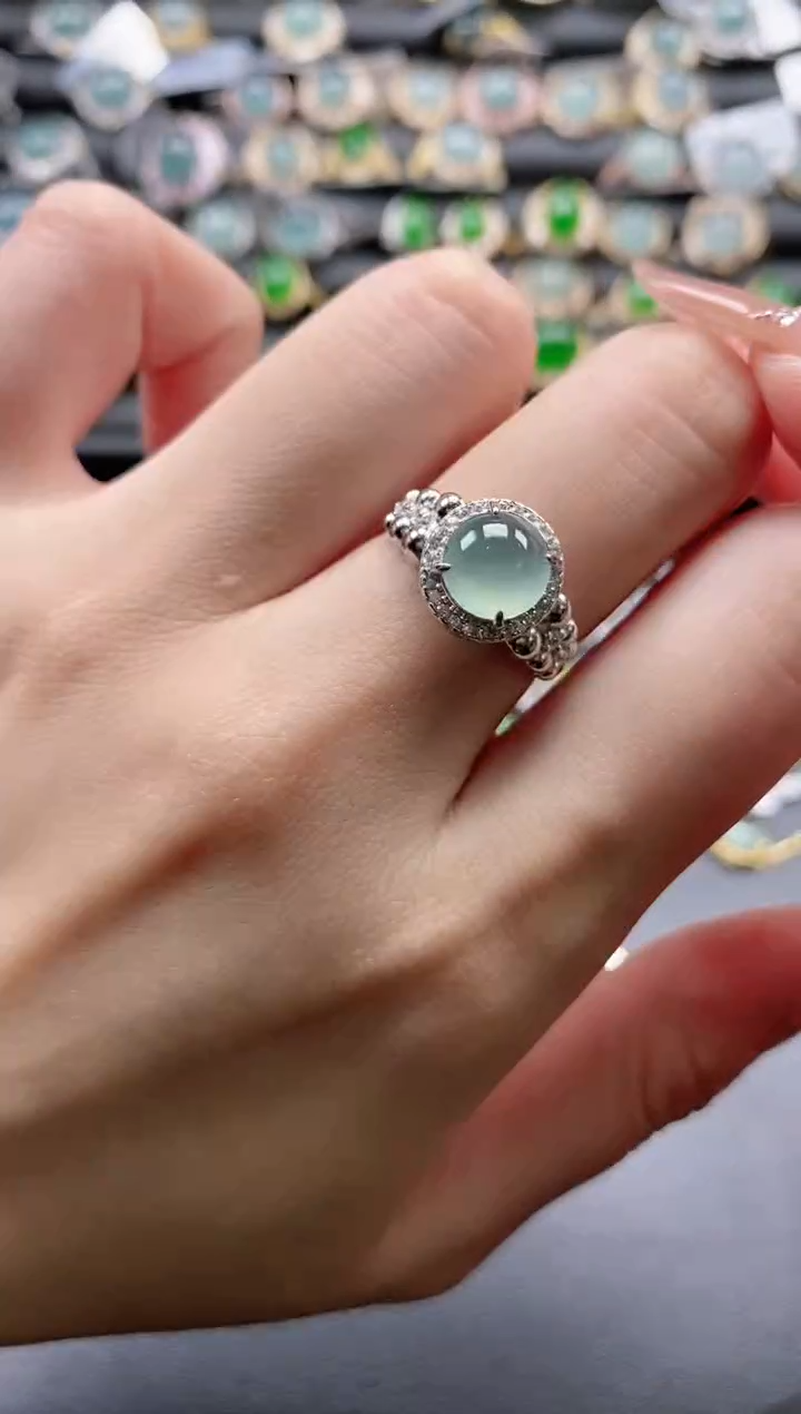 【闪购商品】翡翠戒指银S925镶嵌51511