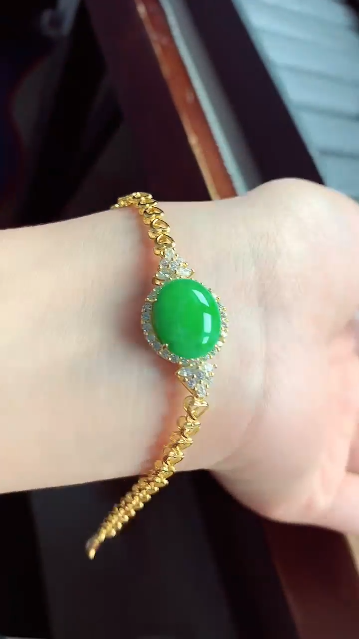 【闪购商品】翡翠手链银S925镶嵌手链
