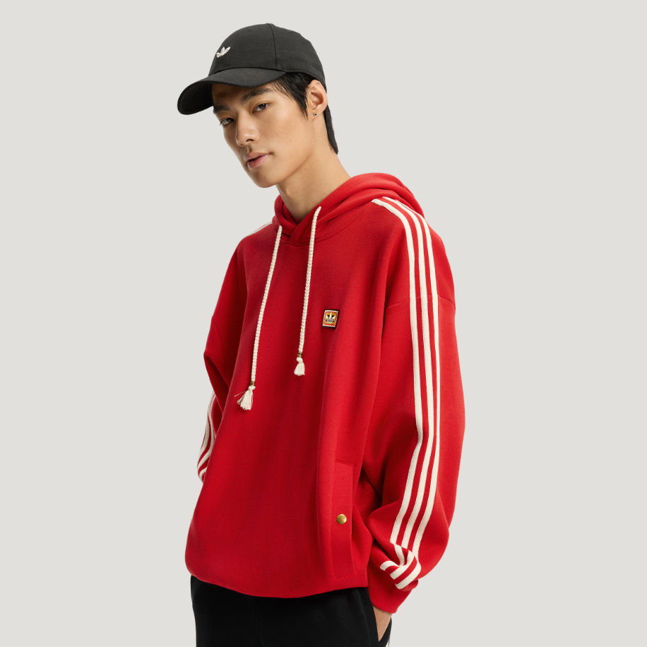 adidas/阿迪达斯新年款双面针织运动连帽卫衣套头衫KT0646
