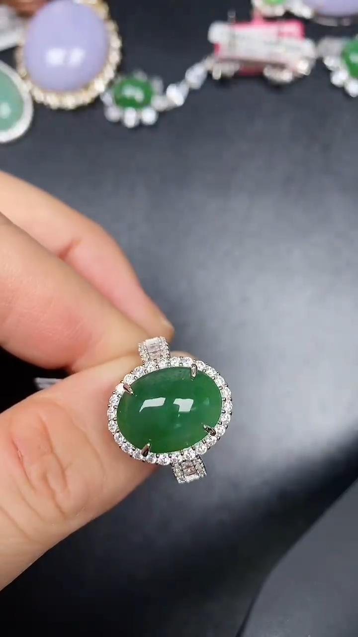 银S925镶嵌戒指翡翠2900