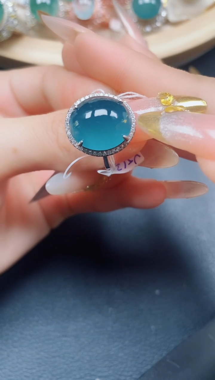 【闪购商品】翡翠戒指银S925镶嵌翡翠