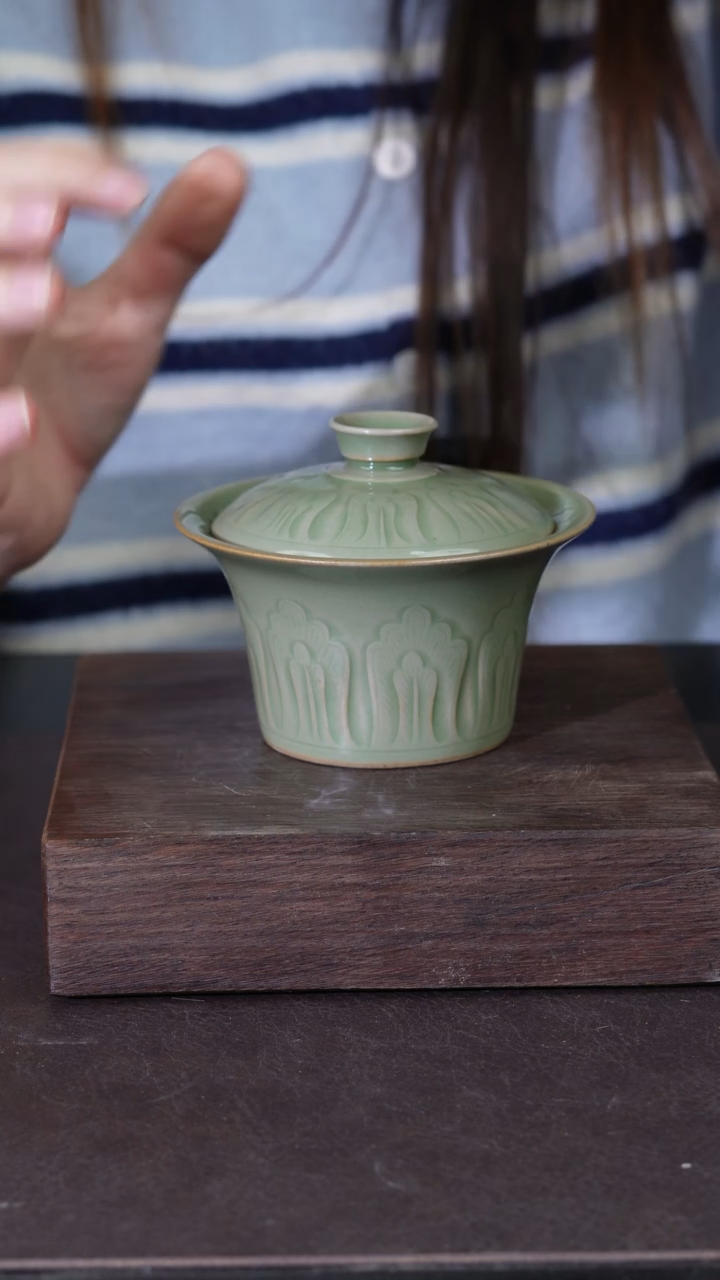 【闪购商品】其他芭蕉叶纹两才盖碗