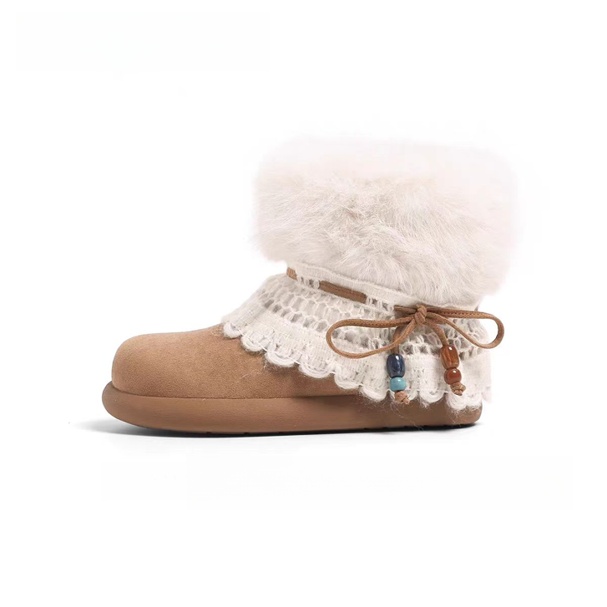 【新疆包邮】甜酷暴击~25年冬季新款厚底时尚加绒毛毛雪地靴7135M