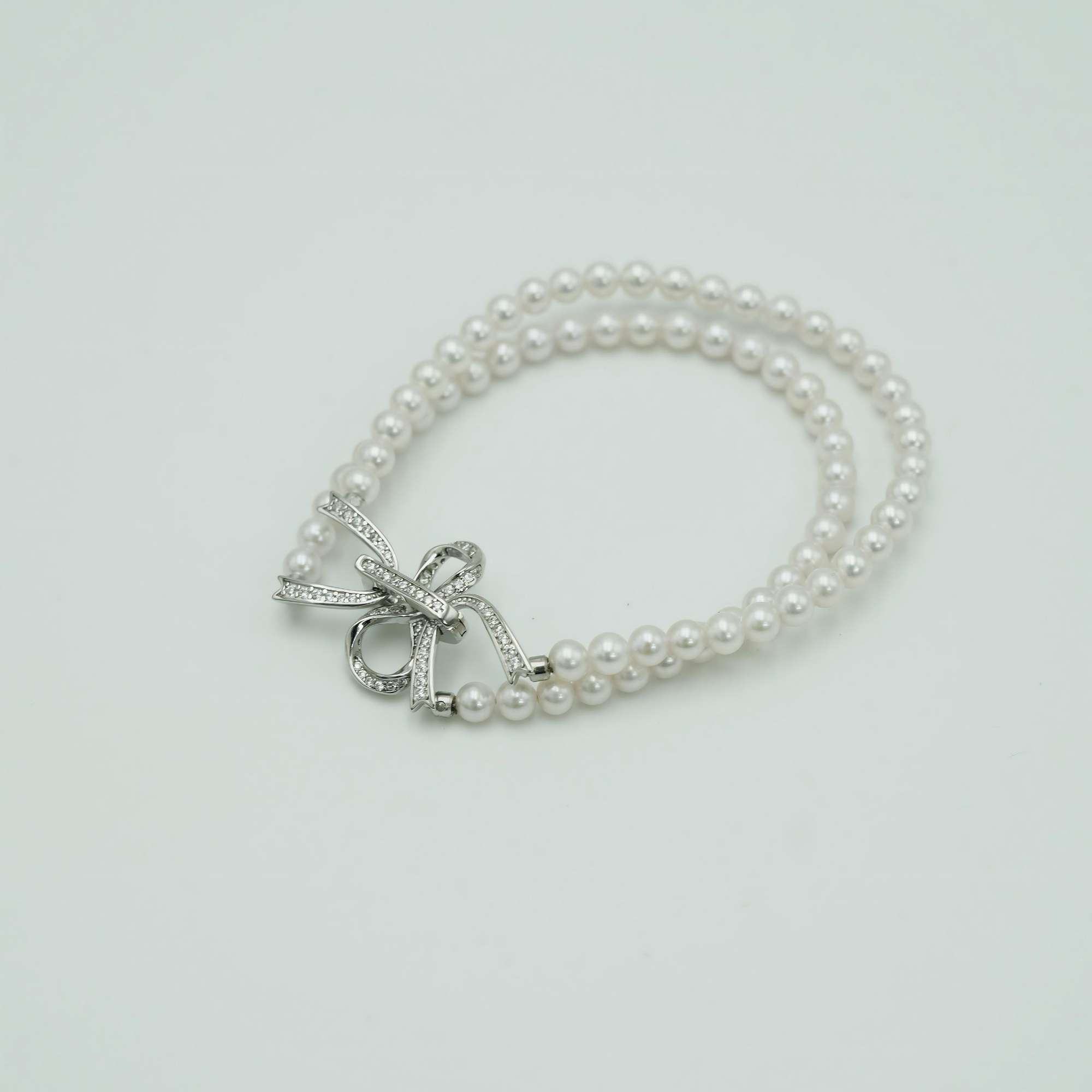 【新品上新】淡水极光樱花粉珍珠双排手链S925银蝴蝶结扣