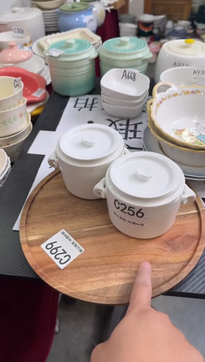 摆件陶C256-2个    库存陶瓷餐具微瑕