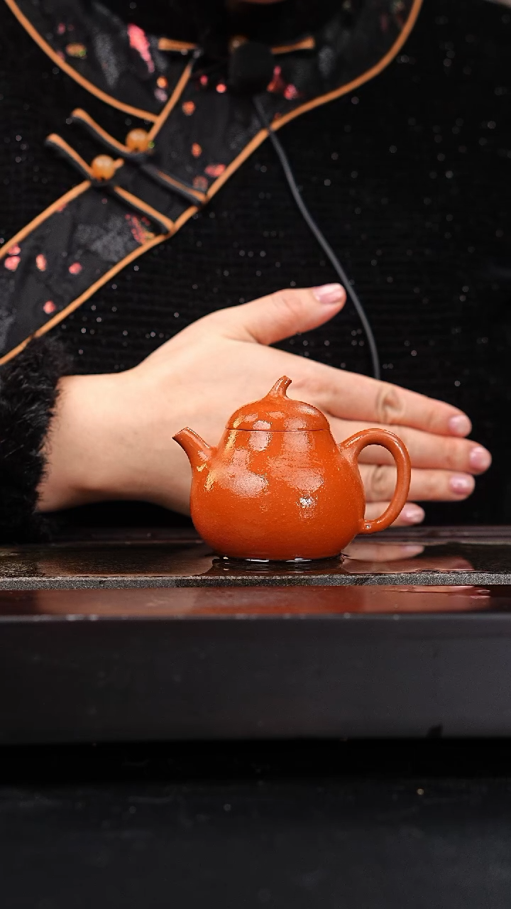 茶壶紫砂黄龙山朱泥茄瓜125cc